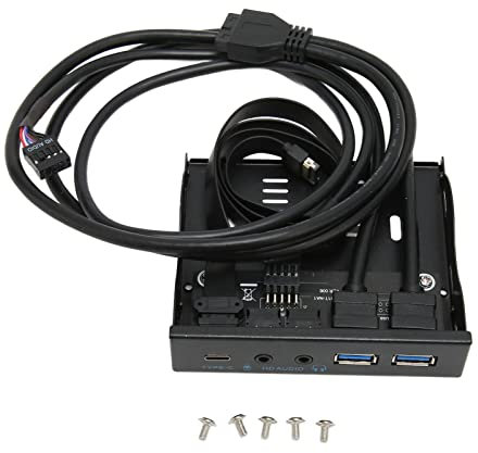 Gavigain Pannello Frontale HD-Audio, unità Floppy Bit Hub USB 3.2, Lettore di Floppy Disk a Conchiglia di Ferro 10Gbps Plug And Play, Porte per Win7, Win 8, Win 10, Win 11 32 Bit, Win 64BIT, Linux