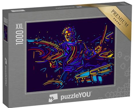 Puzzle 1000 Teile XXL „Musiker mit Schlagzeug, Rock“ – aus der Puzzle-Kollektion Kunst & Fantasy