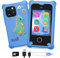 CKATE Kids Phone for Boys, Portable Fake Phone Toy with 2.8'' Touchscreen, Dinosaurier Birthday Gifts for 3 4 5 6 7 8 9 10 11 12 Years Old Boys Girls - Cosmic Blue