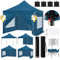 WOLTU Gazebo Pieghevole da Giardino 3x3m con Tetto a Punta, Gazebo Impermeabile, Tendone da Esterno Pergola Padiglione con 4 Pareti Laterali Rimovibili, Set di 4 Sacchi di Sabbia, Blu