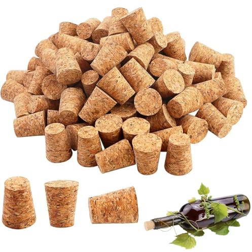 50Pcs Natural Soft Wood Tapered Cork Stopper for Wine and Beer Bottles - 22x35x18mm Leakproof Replacement