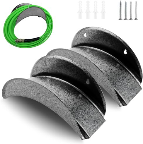 LDXDRU Lot de 2 supports muraux pour tuyaux d'arrosage, support mural, suspension de tuyau de voiture, support de tuyau d'arrosage, support de tuyau d'arrosage, support de tuyau d'arrosage en métal