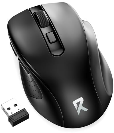 Redragon Wireless Mouse BT5.0/3.0 & 2.4G, 6 Buttons, 5 Level 4000DPI Bluetooth Mouse, 18 Months Battery, Portable Optical Computer Mice for Laptop, PC, Chromebook, Windows, Mac-Black
