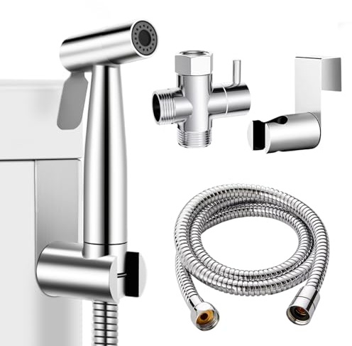 IDMAX Handheld Bidet Sprayer for Toile Set with 49-inch Hose and Fitting, Perfect for Shower Bathroom Douche Shattaf Hygiene