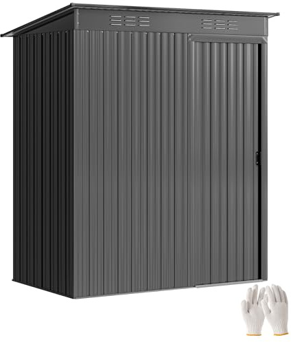 Outsunny Casetta da Giardino 1.37m² in Metallo 159x106x181 cm Grigio Scuro