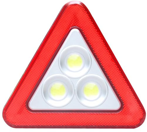 Abaodam Triángulo de Advertencia LED para Coche Luces de Emergencia Rojas, Diseño Portátil de Plástico para Maletero y Situaciones de Carretera