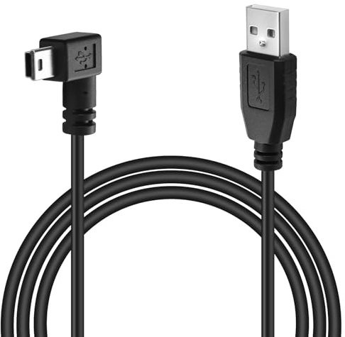 baolongking USB-A-Stecker auf Mini-USB-Kabel, 90 Grad, rechtwinklig, Mini-5P, Datensynchronisations- und Ladekabel für Gar-min Dashcam, Auto, GPS, Navigator, DVR, Digitalkamera(5 m)