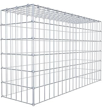 GABIONA Gabion de culture type 3 carré, maillage 5 x 10 cm, profondeur 30 cm, gabion 100 x 60 x 30 cm (L x H x P), anneau en C