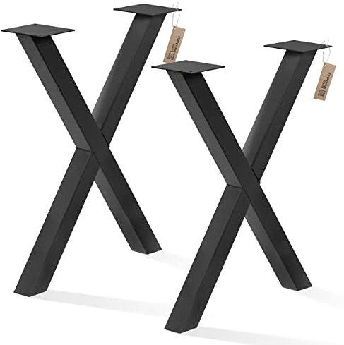 LAMO Manufaktur Tischbeine für Esstisch | Schreibtisch, Mark Light | Vierkantprofil 60x60 mm, Tischgestell 60x72 cm (BxH), Schwarz | 2 Stück, LTS-03-G-CC-9005