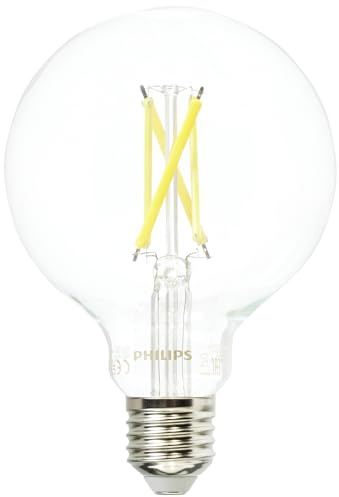 Philips Classic: LED ljuskälla, 60W, E27, G93, Klart glas, varmvitt ljus, 2700 kelvin, dimbar
