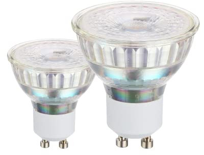 Eglo LED GU10 set di 2 lampadine, 2 spot con riflettore 4,5 Watt ciascuno (equivalente a 50 Watt), 345 Lumen, illuminante bianco neutro, 4000k, lampadina Ø 5 cm