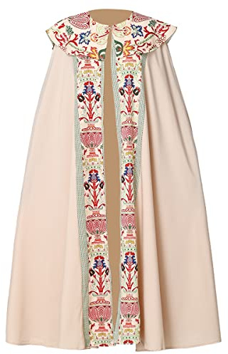 BLESSUME Präster Klerus cape kröning tryck kostym mantel, Beige, L