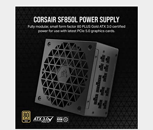 Corsair RPS0155 alimentatore per computer 850 W 24-pin ATX SFX-L Nero (Corsair 850W SF-L Series SF8500L SFX-L PSU Rifle Bearing Fan Fully Modular 80+ Gold ATX 3.0 PCIe 5.0)