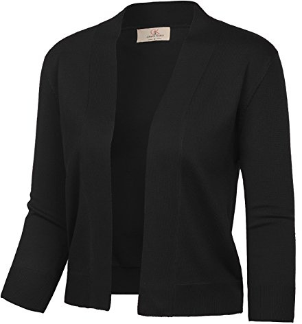 Cardigan estivo da Donna Bolero corto elegante coprispalle per invitati a matrimoni Nero S