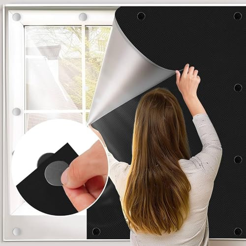 BKSAI Fenster Verdunkelung Magnetisch 300X145CM Verdunklungsstoff Verdunkelungsrollo Magnetverschluss ohne Bohren Dachfenster Sonnenschutz Verdunklung Abnehmbar für Urlaub Innen Dachschräge Fenster