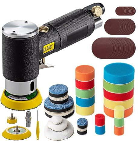 AllRight Mini-Poliermaschine Dual Action Auto-Poliermaschine Variable Geschwindigkeit Polierschwamm-Set für Auto, Boot, Motorrad 220v High Performance Exzenter-Poliermaschine mit Polierzubehör-Set