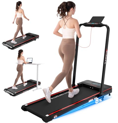 CITYSPORTS Tapis de Course, Tapis de Marche Électrique Pliable, Inclinaison Tapis de Course Pliable, Une Utilisation à Domicile ou au Bureau, Peu encombrant (Rouge Noir)