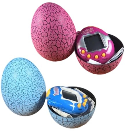 NHQZ 2 PCS Guscio d'uovo Giocattolo virtuale per Animali Domestici Dispositivo elettronico per animali domestici Giocattolo Mini Animali elettronici（A）