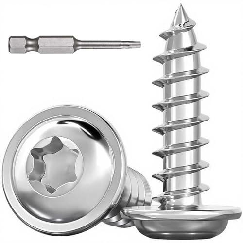 Dayalo 30 viti autofilettanti Torx M5 x 30 mm, in acciaio inox A2 V2A, viti a testa bombata per legno, viti autofilettanti con disco, con punta per cacciavite, filettatura completa