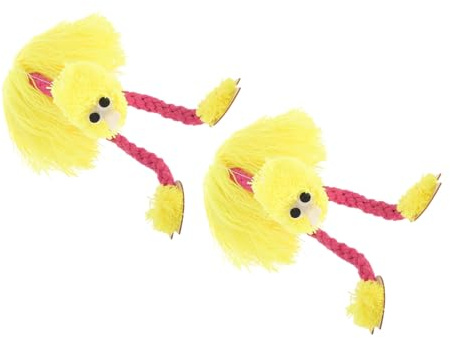 minkissy 2 St Ostrich Marionette Puppets med Tråd Trä och Plysch Djurdocka för Barns Interaktiva Teater Utvecklar Hand-öga-koordination Lätt och Portabel för Födelsedagsfester och
