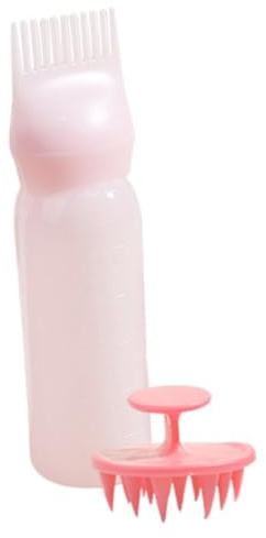 Alipis Set di 2 Flaconi Applicatori Pettine per Tintura Chioma in Plastica e Silicone, Facili da Spremere e Pulire, per Acconciature e Permanente