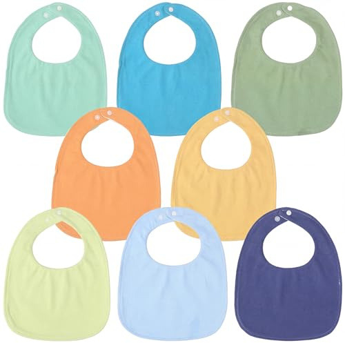 Eulihent 8 Pcs Baberos Bebe, Recien Nacido Algodón para Niñas y Niños