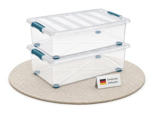 Ondis24 Katla 28l Aufbewahrungsbox Rollbox Unterbettbox Ordnungssystem Aufbewahrungsbehälter mit Deckel (2)