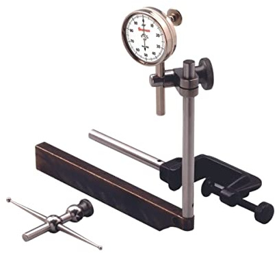 Starrett Universal Dial Test Indicator Set with Back Plunger - White Face, 0-100 Reading, 0-0.2 Range, 0.001 Graduation, 1/4 Shank Diameter for Mounting - 196A1Z