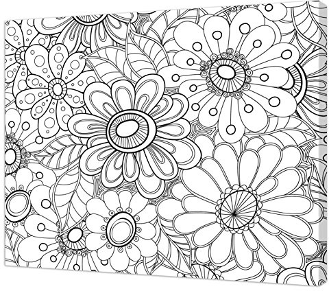 pintcolor 7166.0 kilram med duk tryckt för målning, garvrä/bomull, vit/svart, 50 x 40 x 3,5 cm