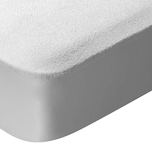 Pikolin Home - Protector de Colchón Impermeable Rizo y Transpirable Absorbente, Extra Suave, Certificado Oeko-Tex, para Cama de 80, hasta 32 cm de Altura - Cubrecolchón 80 x 190/200 cm