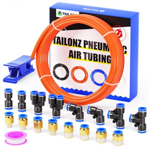 TAILONZ PNEUMATIC Orange 8 mm eller 5/16 OD 5 mm ID polyuretan PU luftslang rör rör sats 10 m 10 m