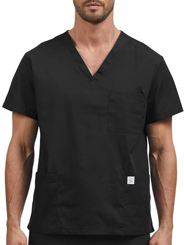 JONATHAN UNIFORM Casacca Medico Divisa Sanitaria Uomo 3 Tasche Taglia Tall, Casacca Sanitaria Dentista Infermiere Sala Operatoria (Nero, M)