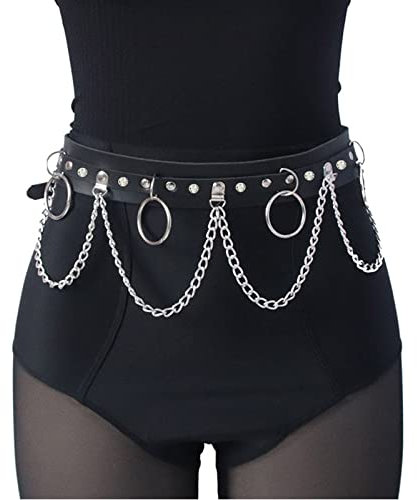 Aoleytech damen punk gürtel gothic gürtel gothic taillengürtel kettengürtel für damen punk kettengürtel