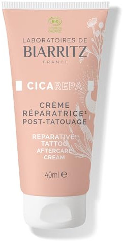 Laboratoires de Biarritz - Crème Réparatrice Post-Tatouage CICA REPA - Certifiée Bio - Hydrate et Assainit la Surface Tatouée - 40 ml - Fabriquée en France