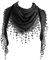 GFM® Einfarbiger Triangelschal aus Jersey mit Spitze und Quasten (TRI-PLN-KL-Schwarz)