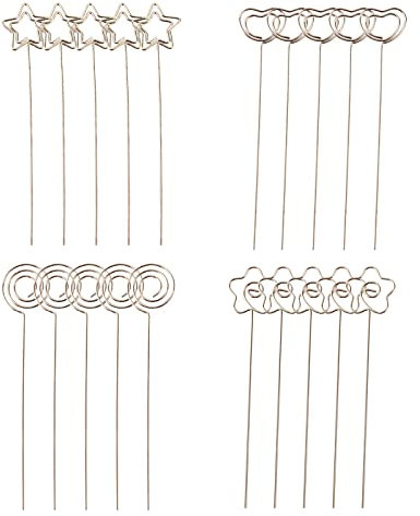 Metalldrähte Memo Clip,20 Stück,Memohalter Metall,Memohalter Herz,Visitenkartenhalter Aus Metalldraht,Zettelhalter Herz,Memo Papier Hinweis Display Clip Halter,Memohalter Clip,Memohalter Memo Clip
