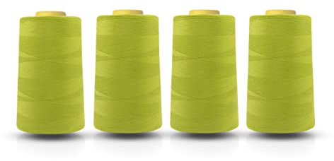 4 spolar av polyester, 4 520 m (6020 m), vit (svart/natur), marinblå, röd, limegrå