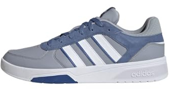 adidas Uomo Courtbeat Shoes, Halo Silver / Cloud White / Crew Blue, 44 2/3 EU
