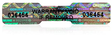 250 Forma ósea Etiquetas con holograma con números de serie, Pegatinas a prueba de manipulación,sello de garantía adhesivo 50x10mm