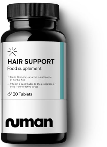 Numan Biotin Hair Support Supplement – Hair Maintenance Tablets with Biotin, Vitamins A, C, E, Selenium & Grape Seed Extract – Supports Hair, Skin & Nails – 30 Tablets – Made in the UK