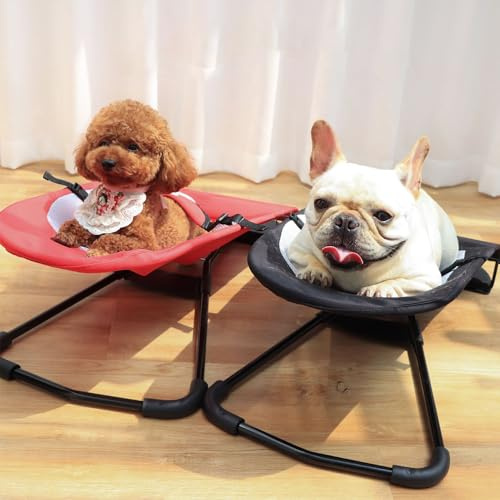 Hamac pour Chien pour Salon intérieur, lit balançoire à Bascule pour Animaux de Compagnie, Lits pour Chiens Pliables et Respirants, canapé pour Chat, pour intérieur et extérieur,Noir