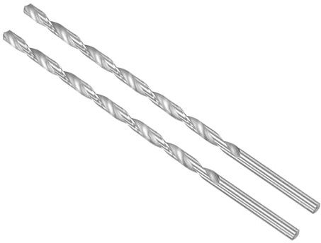 CoCud Extra Long High Speed Steel Twist Drill Bits, 6.8mm Diameter 200mm Length, Straight Twist Jobber Drill Bit - (Applications: for Metal Woodwork Plastic Aluminum), 2-Pieces
