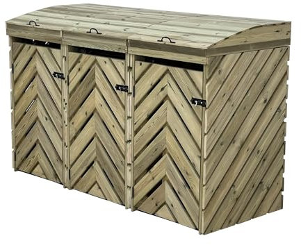 Arbor Garden Solutions VerdiBin wheelie bin storage unit, outdoor dustbin storage (Triple, without shelf)