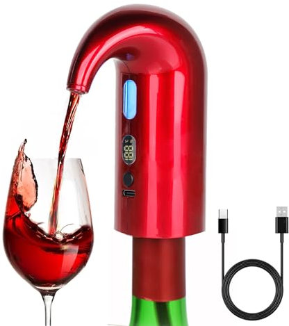 Aérateur de vin électrique, aérateur de vin rouge One Touch, aérateur et distributeur de vin intelligent avec type C rechargeable pour la maison et le bar