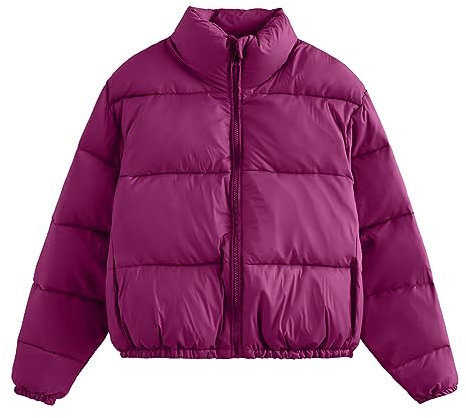 KOG Winterjacke für Damen Puffer Jacke Winter Daunenjacken Baumwolle Fahrradmantel Jacken Oberteile Frauen Angebote Elegante Sweatjacke Warm Pullover Frau Teddyjacke Sale Damen Lila M