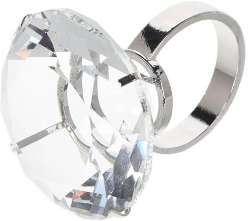Xoeryoy Stor diamantring 6,36 cm legering glas falsk diamant ring romantiskt förslag bröllop rekvisita hem ornament fest souvenirer