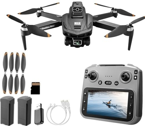 GPS Drone with 4K Camera, 4.5 LCD Display Screen Controller- 3,280ft RC Range, Auto return, Follow Me, Go Home, Gesture Control, One Key Takeoff/Landing, Altitude Hold,led Light ，Professional Quadcopter for Aerial Photography Control and Video Recording, Sports Racing Car Appearance, Adult Beginner-Friendly FPV RC Quadcopter For Kids 8-12