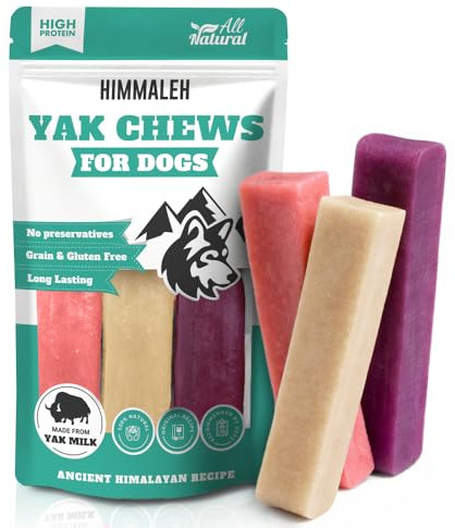 Himmaleh Strawberry Blueberry Peanut Butter Yak Dog Chews, Medium 3 Pack