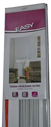 EMMEBI Tenda Veneziana veneziane in PVC 150 x 160 cm Lamella 25 mm orientabili Bianca