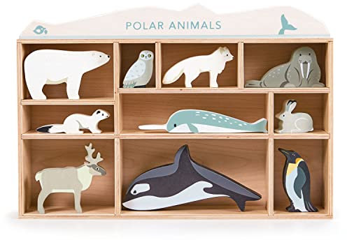 Tenderleaf toys Engaging Wooden Animals for Imaginative Playtime sustainable wooden animals (Polar Animals)